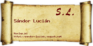 Sándor Lucián névjegykártya